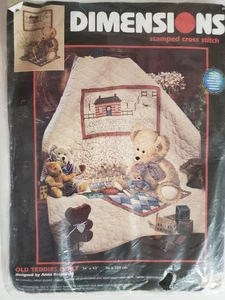 Dimensions 3185 Old Teddies nursery baby quilt for a warm Winter pre-owned - Picture 1 of 5