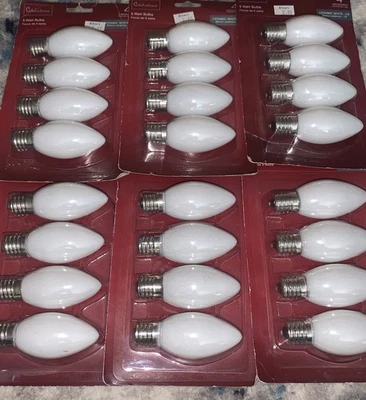 C9 Ceramic White Christmas Light Replacement Bulbs Count 6 Packs- 24 Bulbs! - Image 1 of 4