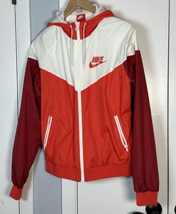 Chaqueta Nike Sportswear Windrunner para hombre GRANDE roja blanca con capucha FA170206SIV - Imagen 1 de 11