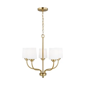 Windom 5-Light Traditional Chandelier in Satin Brass - Picture 1 of 1