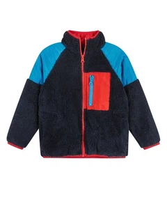 Andy & Evan Zip-Up Sherpa Jacket Blue 6/9M - Picture 1 of 3
