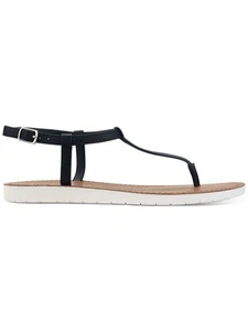 SUN STONE Womens Black Kristi Round Toe Buckle Slingback Sandal 5.5 M - Picture 1 of 11
