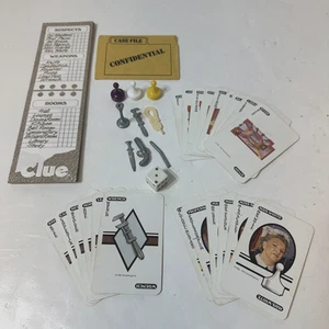 1986/1992 CLUE komplette Ersatzteile 21 Karten 3 Token 6 Waffen Notenblatt - Bild 1 von 7