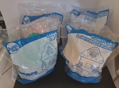 Mcdonalds Smurfs 2017 Happy Meal Toys New X4 Figurines Homes - image 1 of 4