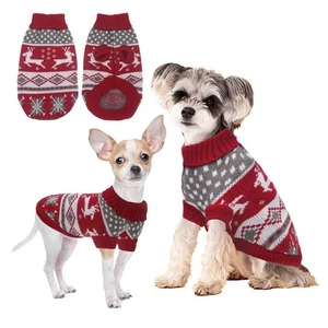 Navidad Invierno Mascota Suéter para Perros Gatos Tejido Lana Suéter para Bichon Corgi - Imagen 1 de 41