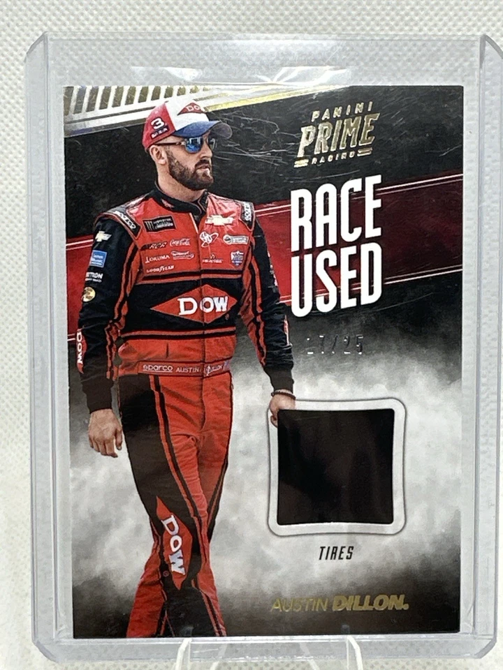 2018 Panini Prime Racing Austin Dillon Race Used Tire Relic 17/25 NASCAR - Image 1 of 3