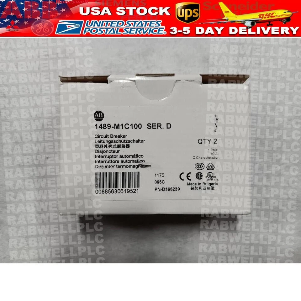 Allen Bradley 1489-m1c100 Ser D Circuit Breaker 10a 1pole