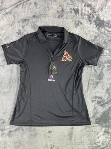 Arizona Coyotes Womens M Polo Shirt Antigua Black NHL Logo Golf Athletic NWT - Picture 1 of 8