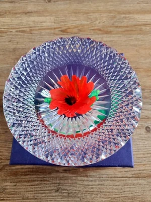 Caithness Paperweight Bowl Poppy Cut Glass WW1 A nation's Thank You Ltd Ed 25 - Image 1 of 4