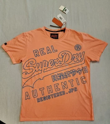 Superdry Mens Vintage Oversized Fit Graphic Logo T-Shirt Salmon NWT - Image 1 of 4