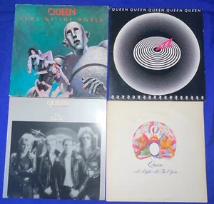 LOT-(4) vintage Queen LP RECORD VINYL News of World/Jazz/Night at Opera/Game - Picture 1 of 3