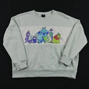 Pixar Her Universe Monsters Inc Sweatshirt Medium Green & Cream Panel Mike Roz Boo - Bild 1 von 11