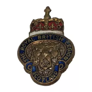 Vintage Enamel Badge British Legion Scotland Pin - Picture 1 of 5