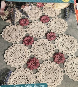 CROCHET  ~ “Floating Roses Runner Doily” ~ PATTERN ~ - Picture 1 of 2