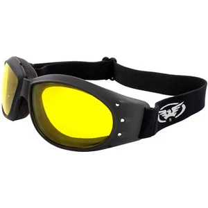 Global Vision Eliminator Goggles motorcycle Padded Eyewear Yellow Tint Lenses - Picture 1 of 7