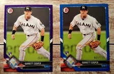 GARRETT COOPER 2-CARD LOT 2018 BOWMAN BLUE /150 & PURPLE /250 ROOKIE CARD #74 🔥