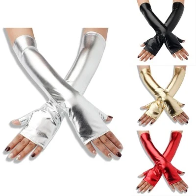 Clever gestaltete trendige 40 cm Halbfinger Handschuhe für alle Looks geeignet - Bild 1 von 4