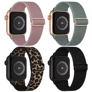 Stretchy Nylon Solo Loop Bands For Apple Watch iWatch Series Ultra 2 10 9 8 7 6 - Picture 1 of 31