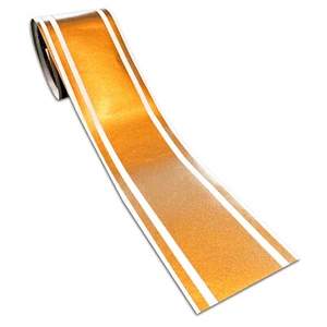 3 "Oro metálico Vinilo Racing Stripes Calcomanía Remolque Barco Ventanas Pinstripes - Imagen 1 de 2