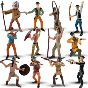 12 PCS Cowboy and Indian Figures, Mini Wild West and Native American Toy Figu... - Picture 1 of 7