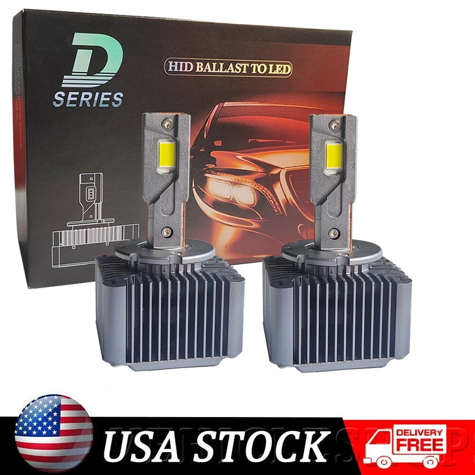 New D1S D1R LED Headlight Bulbs 6000K Super White HID Xenon Conversion Kit 2PCS Foto 1 de 4