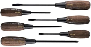 VESSEL WOODY COMPO TANG-THRU SCREWDRIVER SET 6 PIECES 336PS - Bild 1 von 3