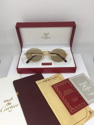 New Vintage Cartier Saint Honore Limited Series Sunglasses W/Sapphire 1980s 49mm - Image 1 of 4