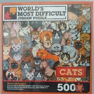 TDC Games World's Most Difficult Jigsaw Puzzle - Cats, Double sided, 500 pcs. - Picture 1 of 6