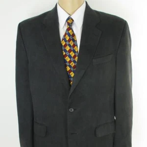 42 L Lauren Ralph Lauren Gray Faux Suede 2 Btn Mens Jacket Sport Coat Blazer - Picture 1 of 8