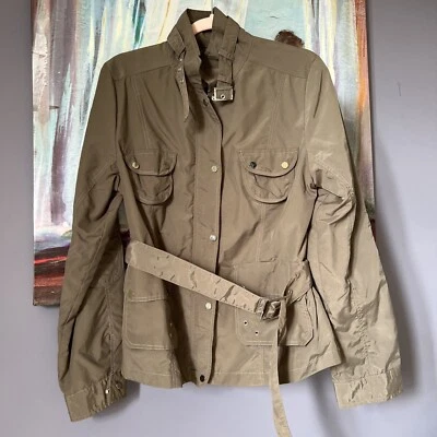 Neslay Paris Jacket 💖 M-L Women Khaki Zipper Front💖😃💖 - Image 1 of 4