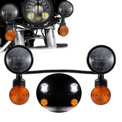 LED Passing Turn Spot Fog Light Bar Kit For Yamaha V-Star XVS  Classic Stryker Foto 1 de 4