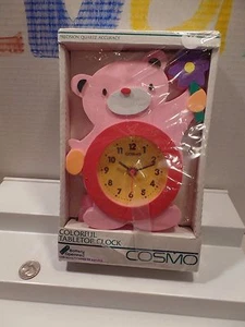 IOB Cosmo Colorful Table Top Pink Bear Foam Clock Battery Operated Baby's Room - Picture 1 of 3