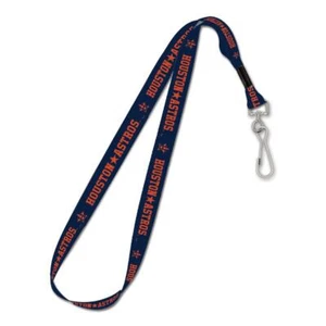 Houston Astros 3/4 Inch Lanyard [NEW] MLB Key Chain Ring ID Badge Strap - Picture 1 of 1