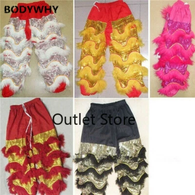Pantalones de baile de león arte popular chino disfraz para adultos lana solo león del sur pantalones Foto 1 de 4