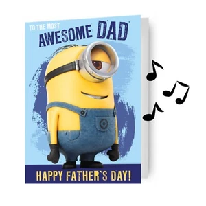 Tarjeta del Día del Padre Despicable Me Minions Dad Tarjeta de Sonido Incluye Sobre - Imagen 1 de 6