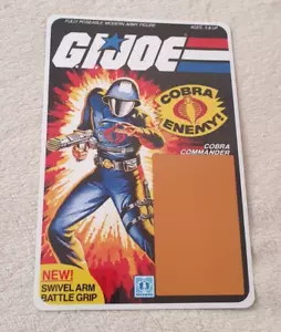 REPRO Riproduzione GI JOE CUSTOM 83 Cobra Commander CARDBACK Figura FileCard MOC - Foto 1 di 2