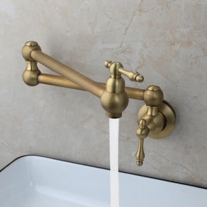 Grifo mezclador de latón giratorio para fregadero de cocina plegable de montaje en pared grifo frío individual - Imagen 1 de 12