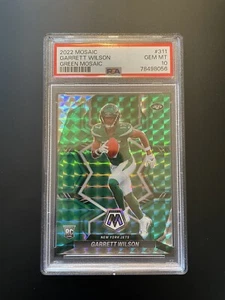 2022 Mosaic Garrett Wilson Rookie Card #311 Mosaico Verde Prizm PSA 10 Jets RC - Foto 1 di 2