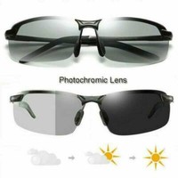 Herren Polarisierte Sonnenbrille Fahren Brillen Angeln UV400 photochrome Schwarz