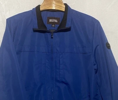 Chaqueta cortavientos Michael Kors para hombre grande azul Pacífico con cremallera caminata sendero correr Foto 1 de 4