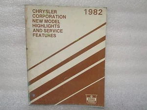 1982 CHRYSLER CORPORATION NEW MODEL HIGHLIGHTS AND SERVICE FEATURES 81-699-2001 - Picture 1 of 4