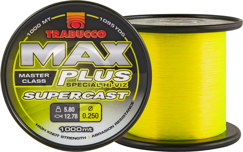 FILO TRABUCCO MAX PLUS SUPERCAST 1000 M GIALLO PESCA SURFCASTING RESISTENTE - Immagine 1 di 1