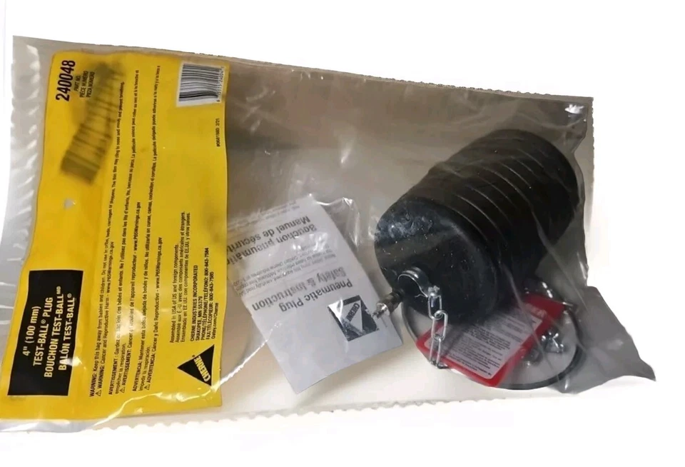 Oatey Cherne Single-Size Plumbing Test-Ball Plug - Black (240048)