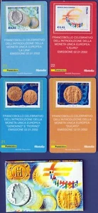 Repubblica - 2002 - Introduzione della Moneta Unica - 4 Tessere Filateliche - Bild 1 von 1