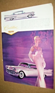 1958 pink Cadillac women's-mag car ad- Oleg Cassini gown fashion model ad - Picture 1 of 1