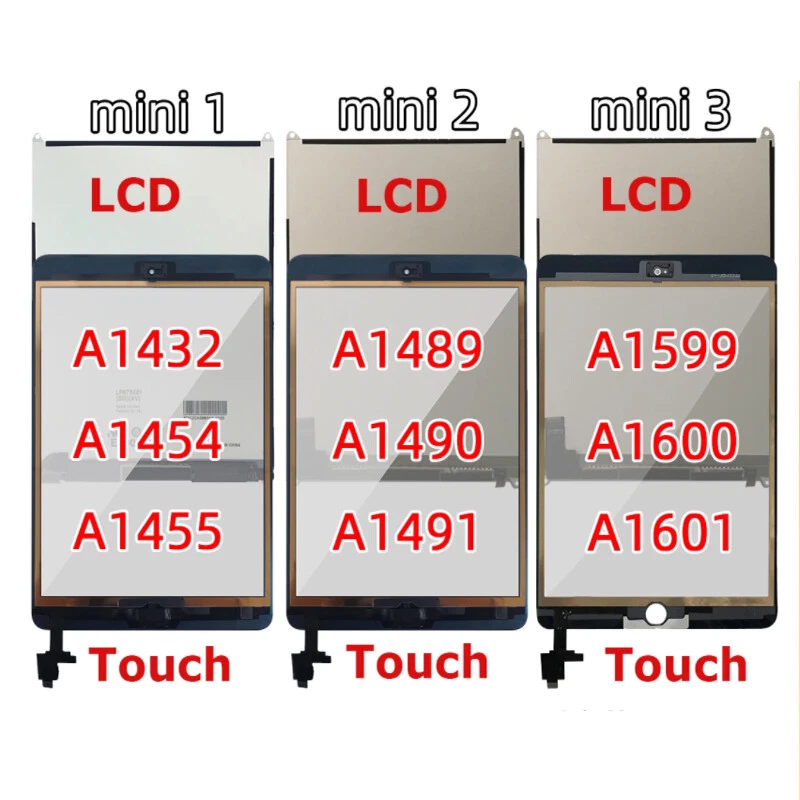 Für iPad Mini1 Mini2 Mini3 A1432 A1489 A1600 LCD Display Touchscreen Baugruppe - Bild 1 von 1
