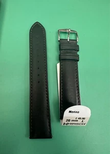 20mm Hirsch Merino Brown Artisan Leather Strap Silver Buckle - Picture 1 of 2