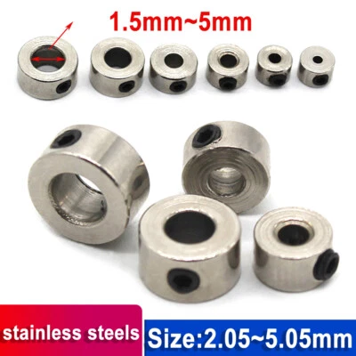 Stainless Steel Shaft Collar Bore 1.5/2/2.5~5mm Clamp Collar With M3 Grub Screw - Image 1 of 4