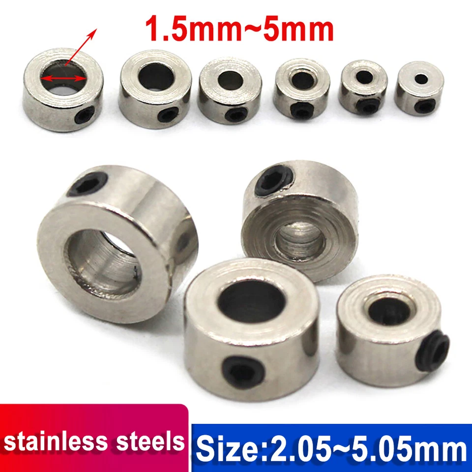 Stainless Steel Shaft Collar Bore 1.5/2/2.5~5mm Clamp Collar With M3 Grub Screw - Image 1 of 4