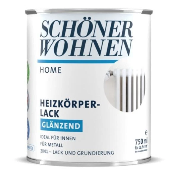 €11,33L   3 L Schöner Wohnen Home Heizkörperlack weiß glänzend  innen - Bild 1 von 1